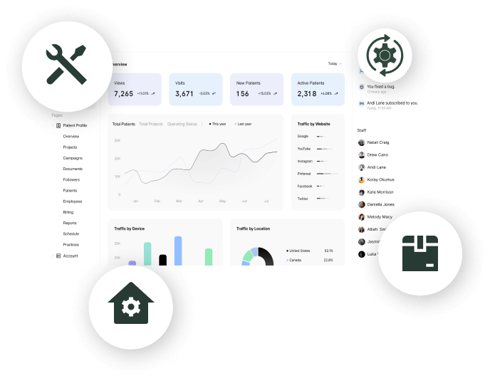 Custom services platform mockup