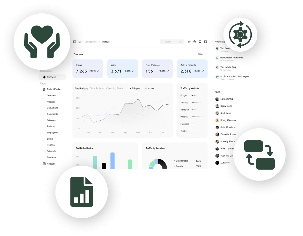 Custom software mockup